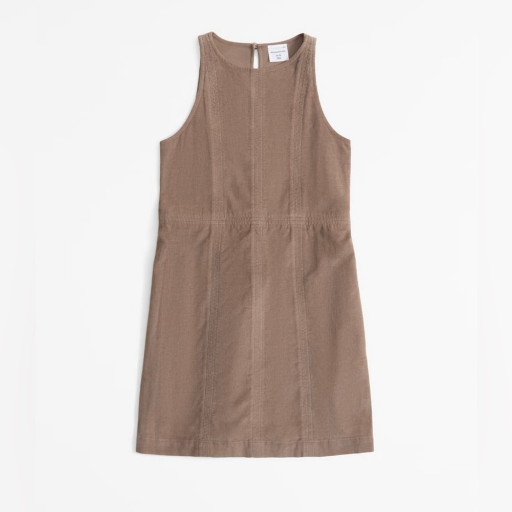 NWT Abercrombie Kids Sleeveless Khaki Corduroy Mini Dress, Layerable 13/14